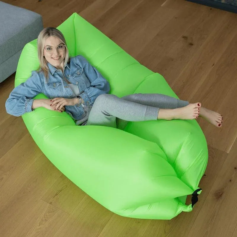 Saltea Gonflabilă Lazy Bag Tip Sezlong – Perfectă pentru Camping, Plajă și Piscină! 🏖️