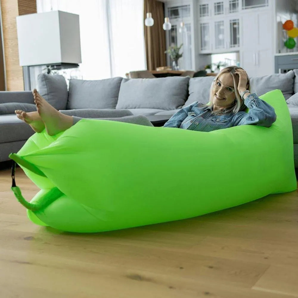 Saltea Gonflabilă Lazy Bag Tip Sezlong – Perfectă pentru Camping, Plajă și Piscină! 🏖️