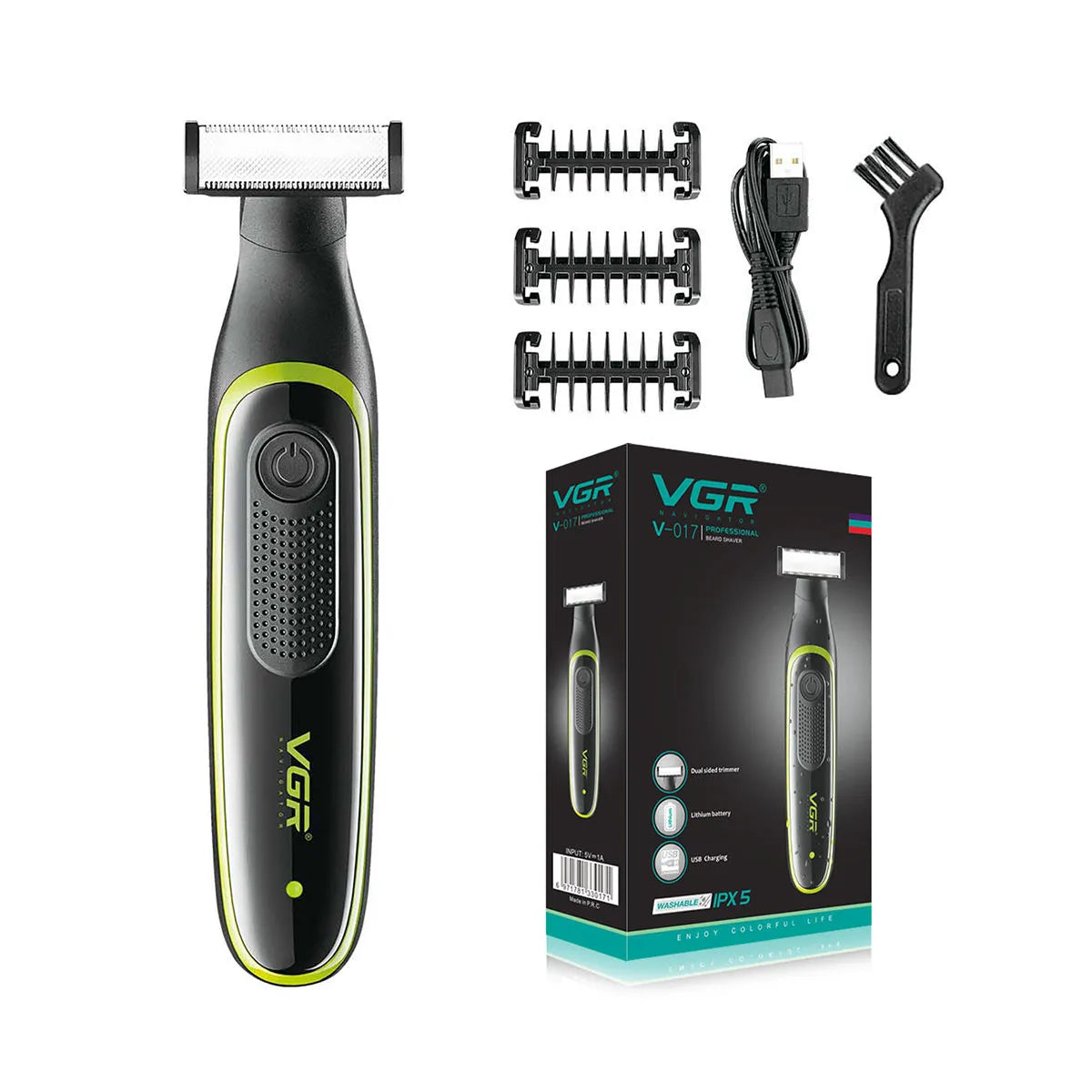Aparat de Ras Electric VGR V-017 – Reîncărcabil, Rezistent la Apă, pentru Bărbați