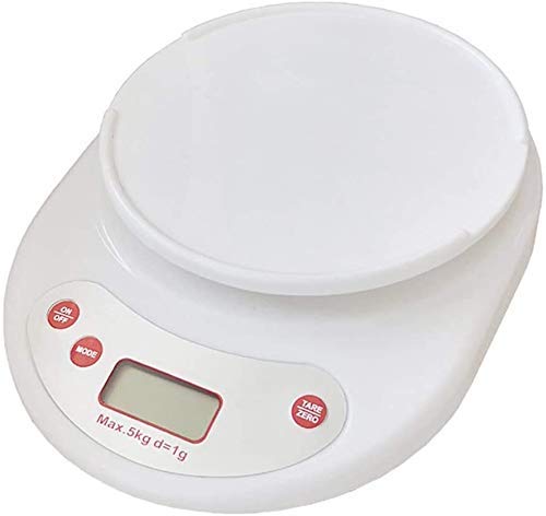 Cantar electronic de bucatarie cu bol de plastic, 5 kg, afisaj digital, alb
