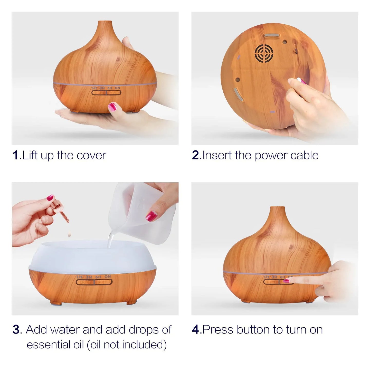 Umidificator/Difuzor Aromatizator Ultrasunete, 7 Culori Programabile, Oprire Automată! 🌿💧