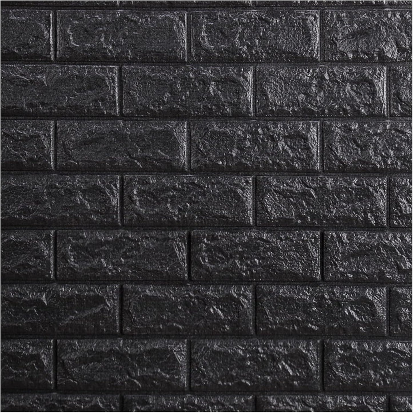 Set 10 x Tapet Autocolant, 3D, Usor de Montat, Rezistent la Apa, Modern, Model Caramida Neagra, 70x77 cm