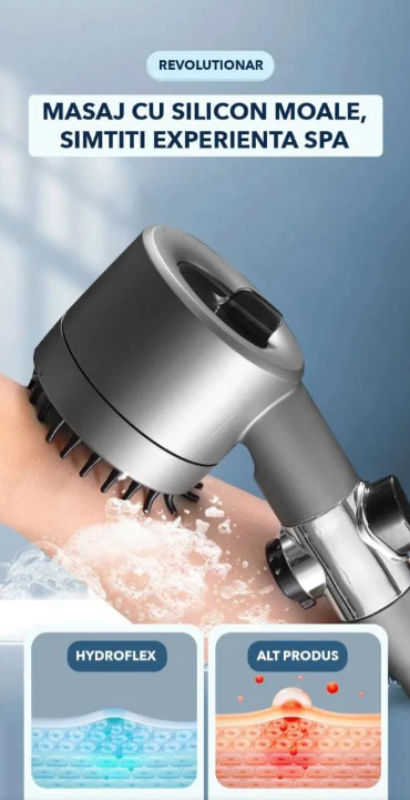 Para de dus cu perie de masaj incorporata, TURBOCHARGED