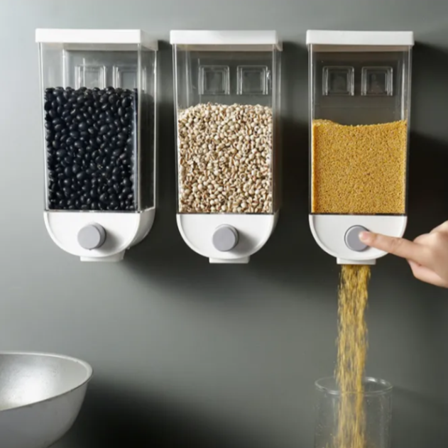 Dozator de cereale, 1Kg, plastic, transparent