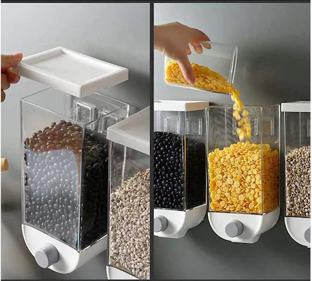 Dozator de cereale, 1Kg, plastic, transparent
