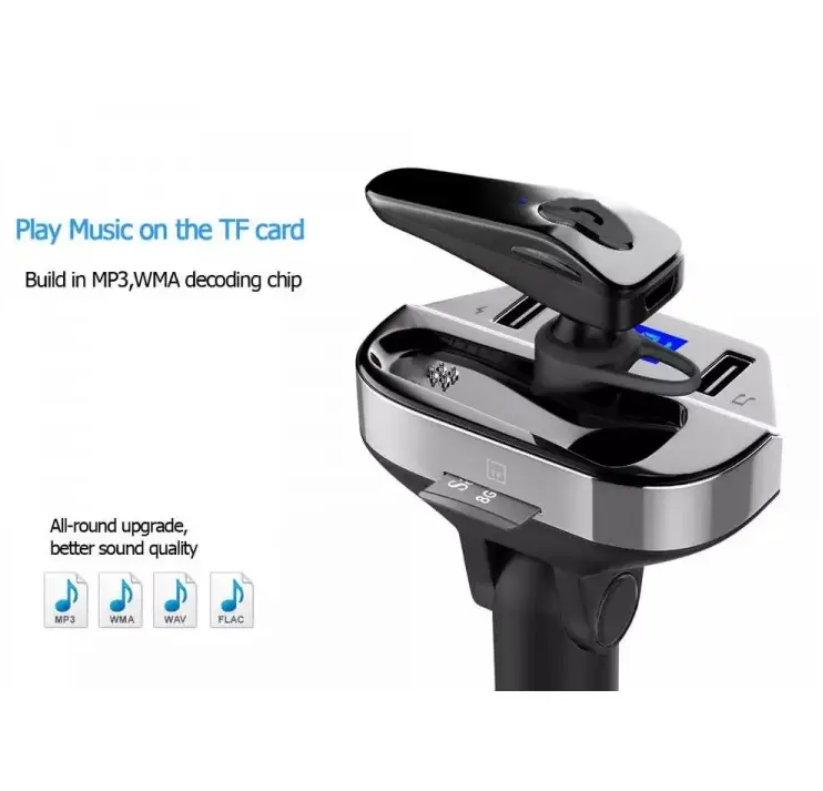 Modulator FM auto cu casca bluetooth 4.2 incorporata, V6 Handsfree