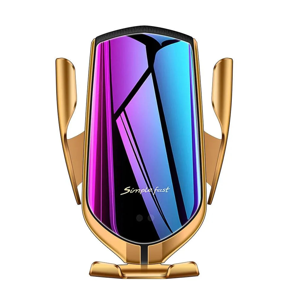 Suport Auto Telefon cu Încărcare Wireless –R1, Auriu 🚗