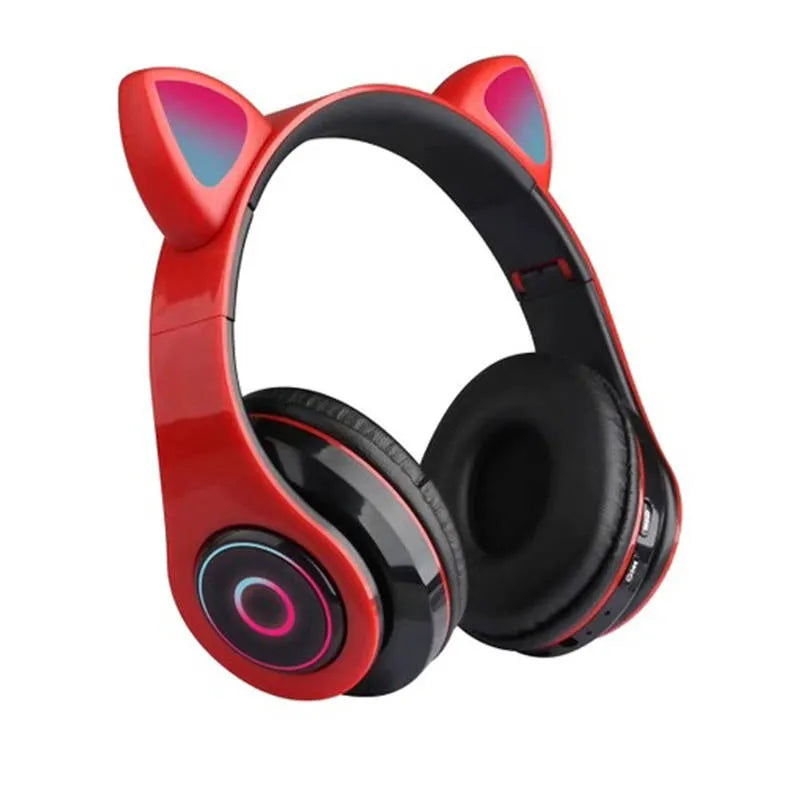 Căști Audio Wireless pentru Copii Cat Paw Ear – Roșu