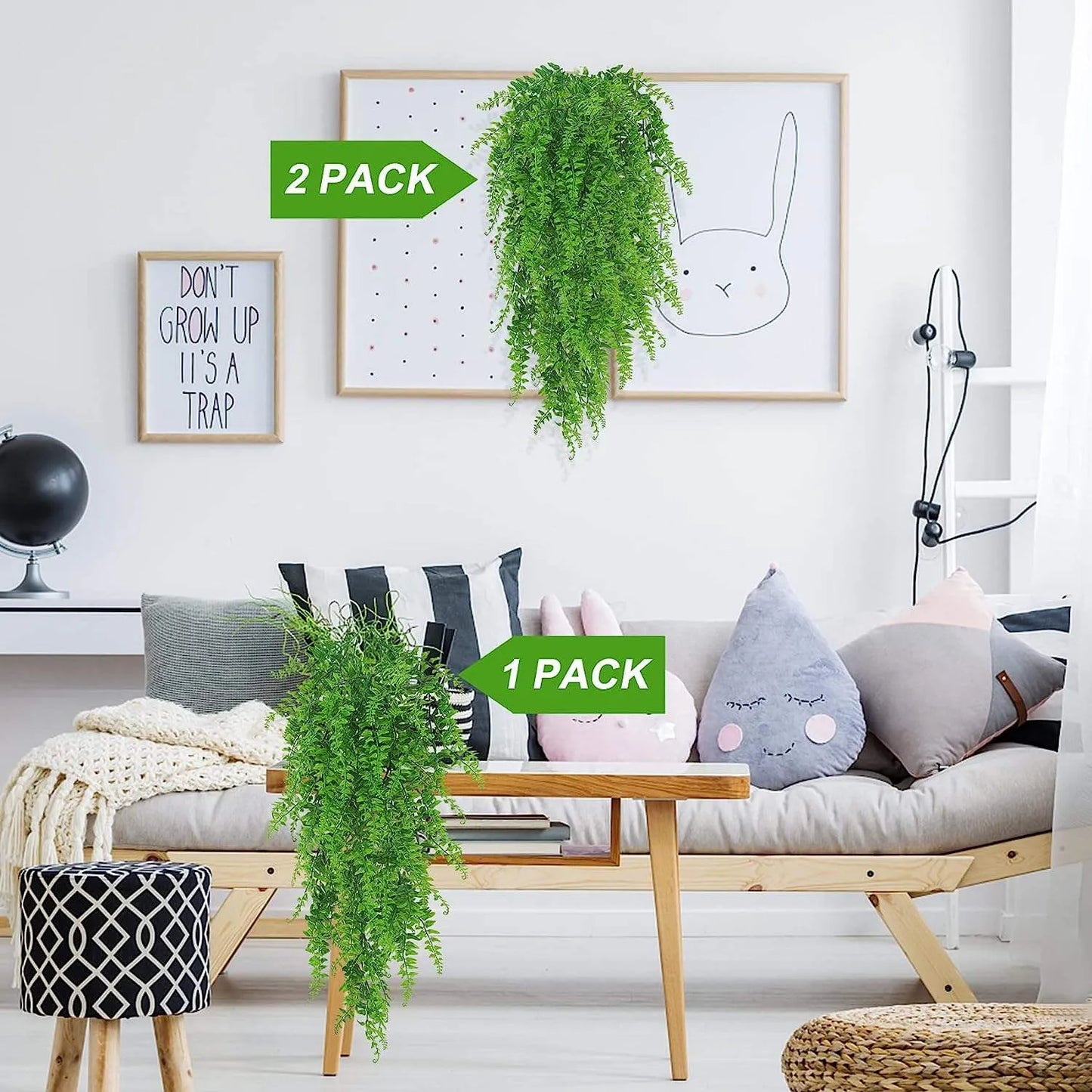 Set 2 Ferigi Artificiale – 70 cm, Verde – Perfecte pentru Decorul Oricărui Spațiu