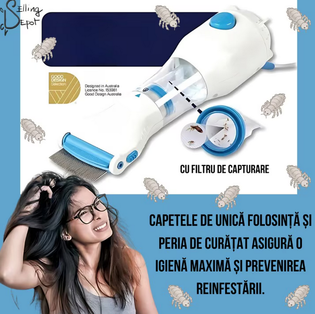 Pieptene Electric pentru Paduchi, cu Fir
