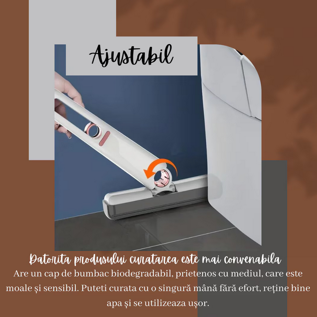 Mini mop pentru curatare, pentru ferestre, gresie, masini, birouri, alb