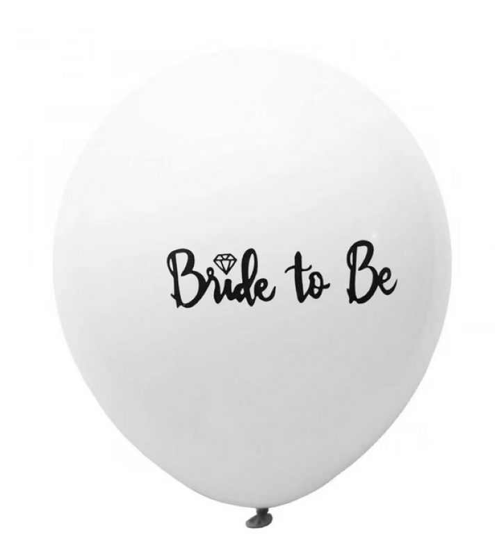 Buchet 6 baloane latex ”Bride to be”, 30 cm, alb