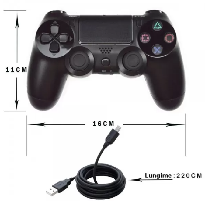 Controller wireless doubleshock, compatibil PS4, PSTV si PS Now, Negru