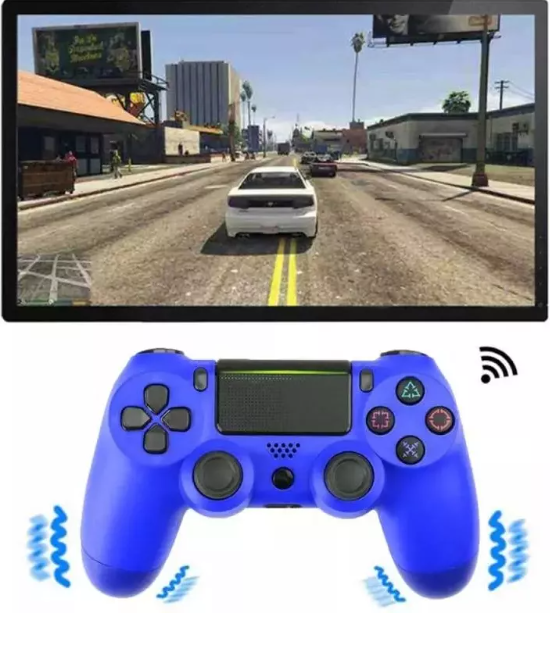 Controller wireless doubleshock, compatibil PS4, PSTV si PS Now, Albastru