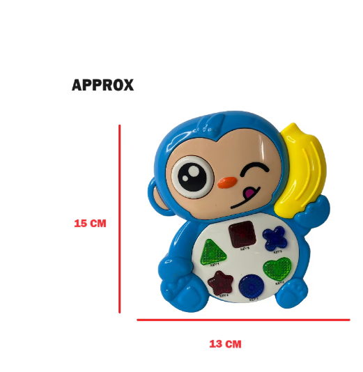 Jucarie interactiva bebelusi, Monkey cu lumini si sunete, 15 cm x 13 cm