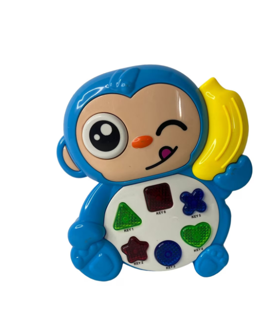 Jucarie interactiva bebelusi, Monkey cu lumini si sunete, 15 cm x 13 cm