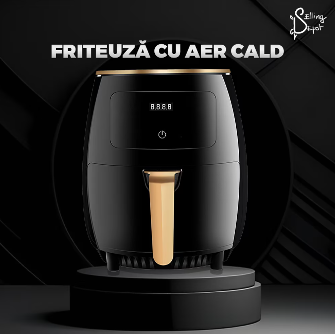Friteuza Fara Ulei, programe smart chef automate, afisaj digital, tehnologie smart sensing, temperatura ajustabila, functie de pastrare la cald, tensiune alimentare 220 V, 4.5 L, negru