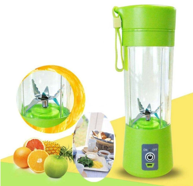 Blender Portabil cu Baterie Proprie - Pentru Fructe și Legume, Verde