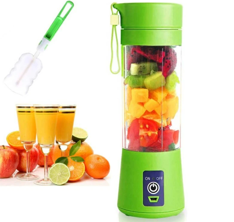 Blender Portabil cu Baterie Proprie - Pentru Fructe și Legume, Verde