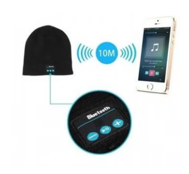 Căciulă cu Căști Bluetooth Încorporate și Microfon Handsfree - Negru