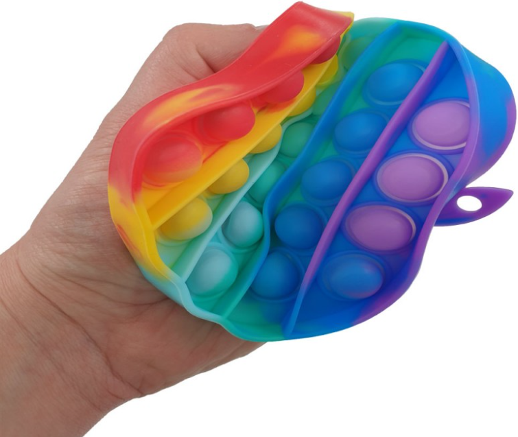 Jucărie Senzorială Antistres Pop it Now and Flip it, Push Bubble - 10 x 12 cm, Model Mar Mic Multicolor