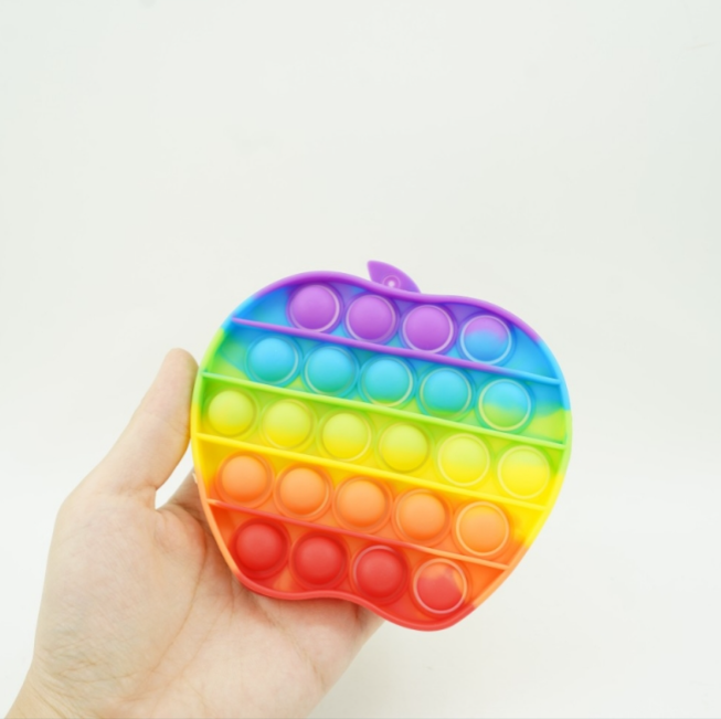 Jucărie Senzorială Antistres Pop it Now and Flip it, Push Bubble - 10 x 12 cm, Model Mar Mic Multicolor