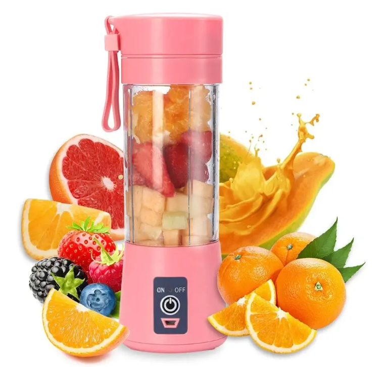 Blender Portabil Engros, Conectat prin USB, Electric - Roz, pentru Sucuri Sănătoase