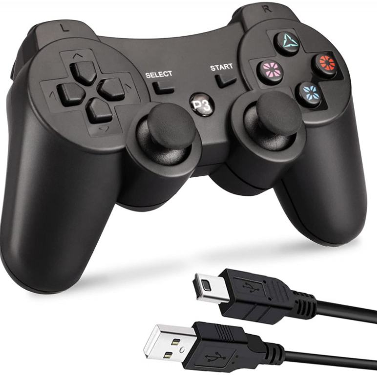 Controller Gamepad Wireless compatibil PS3, PC DoubleShock, Negru