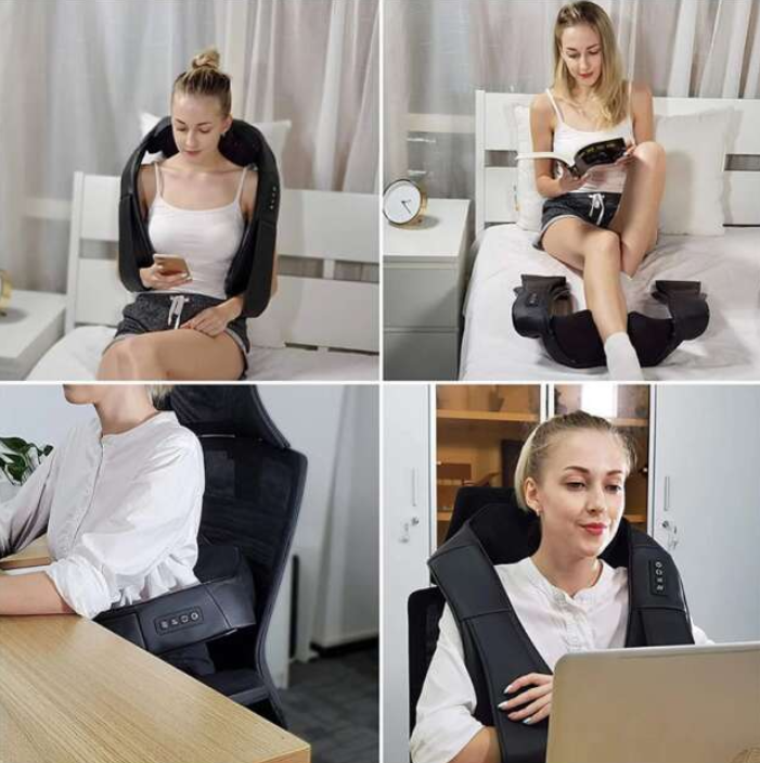 Aparat de Masaj Shiatsu 3D Bidirecțional – Relaxare Completă pentru Gât, Spate, Umeri, Picioare și Talie