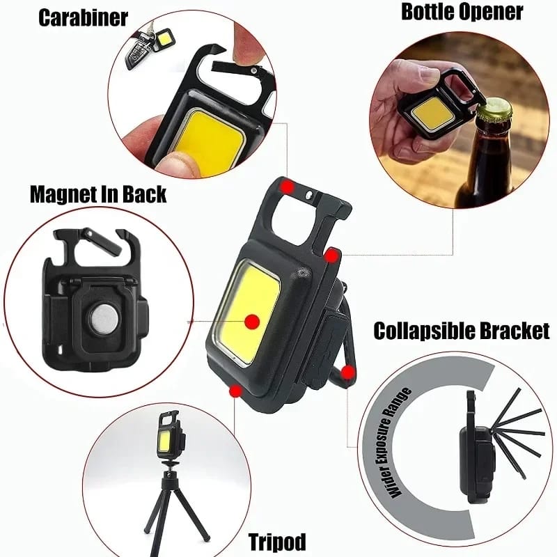 Mini lanterna puternica led tip breloc, waterproof, prindere magnetica