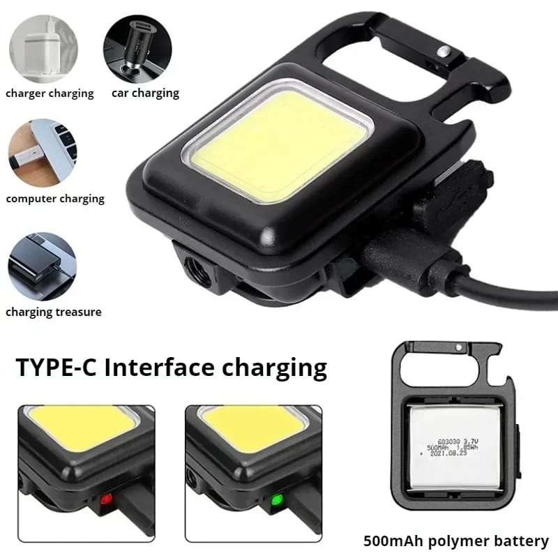 Mini lanterna puternica led tip breloc, waterproof, prindere magnetica