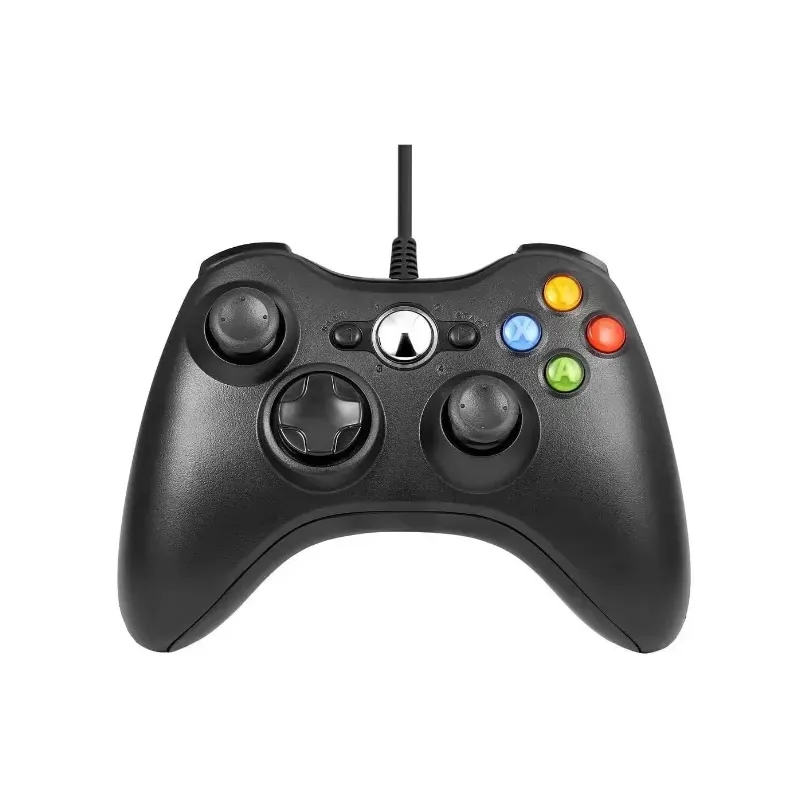 Controler de Joc cu Fir Xbox 360 – Vibrații Duble Turbo – Compatibil Xbox 360/360 Slim – Negru