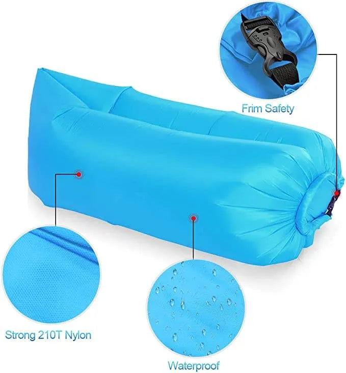 Saltea Gonflabilă Lazy Bag Tip Sezlong – Perfectă pentru Camping, Plajă și Piscină! 🏖️