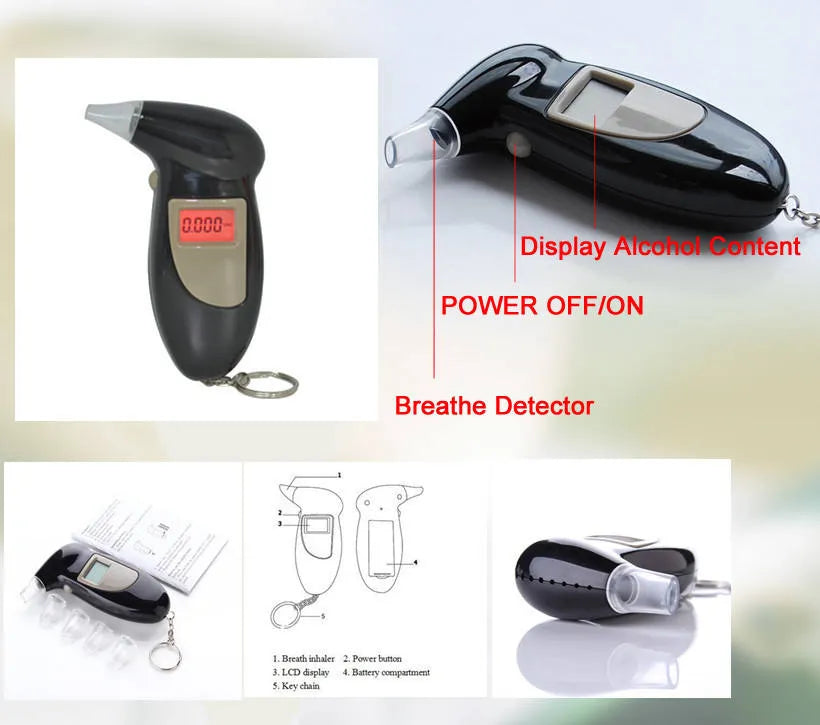 Alcool Test Digital cu Display LCD, 4 mustiucuri incluse