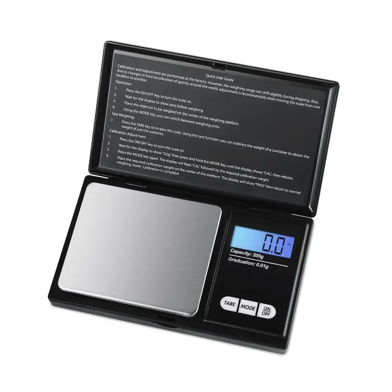 Cantar pentru Bijuterii, Vaxiuja, Minim 0.01 g, Maxim 500 g, Afisaj Digital LCD, Profesional, Portabil, Negru