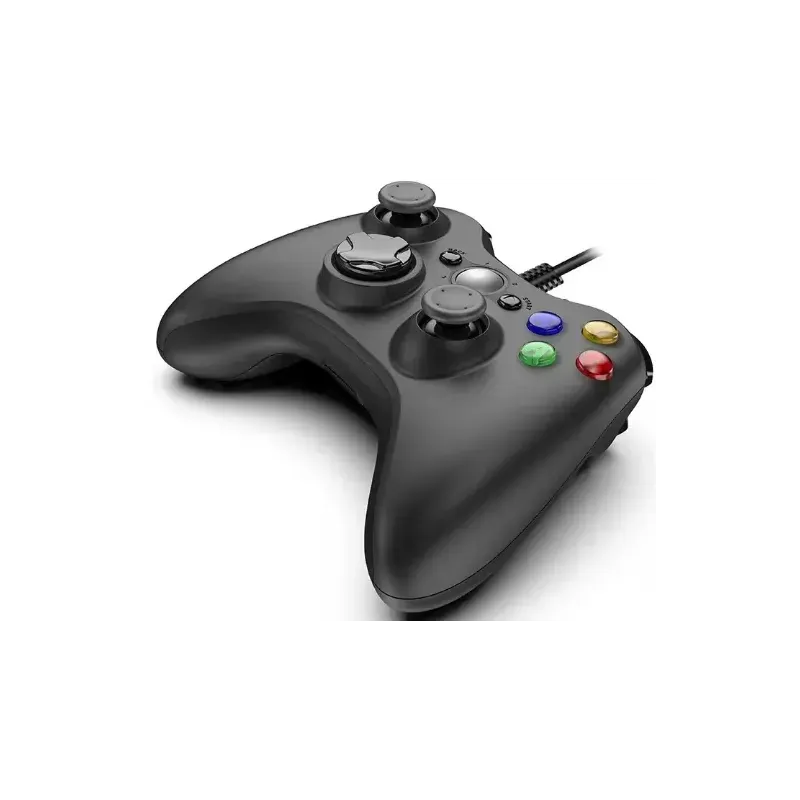 Controler de Joc cu Fir Xbox 360 – Vibrații Duble Turbo – Compatibil Xbox 360/360 Slim – Negru