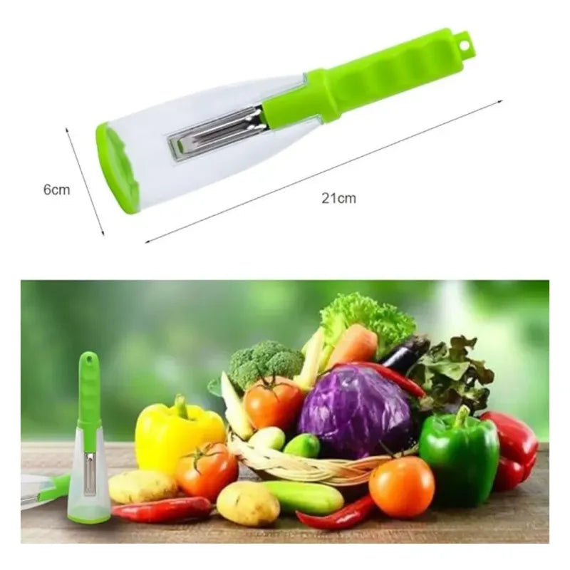 Curatator legume si fructe cu recipient de colectare, verde