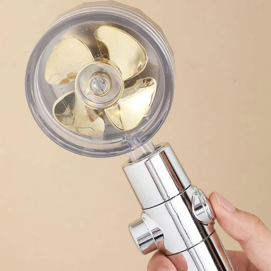 Para Cap de Duș cu Elice, Filtru de Apă, Cap Rotativ 360° și Buton On/Off