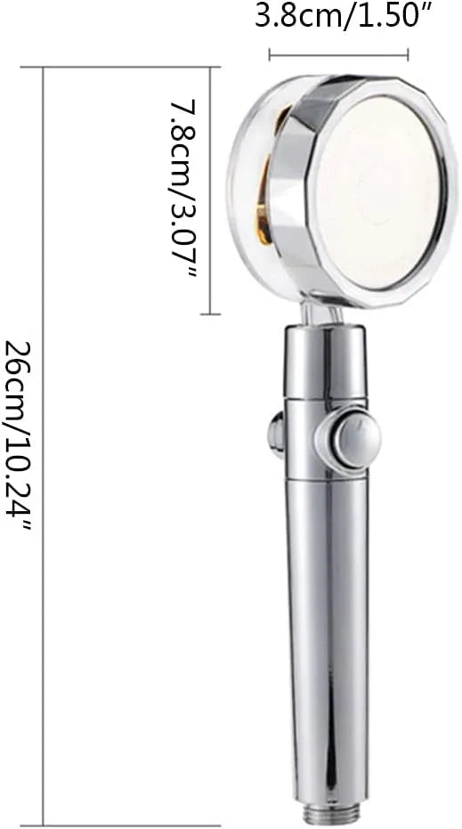 Para Cap de Duș cu Elice, Filtru de Apă, Cap Rotativ 360° și Buton On/Off