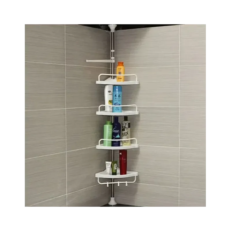 Etajera colt pentru baie, 4 rafturi, inaltime reglabila maxima 260 cm
