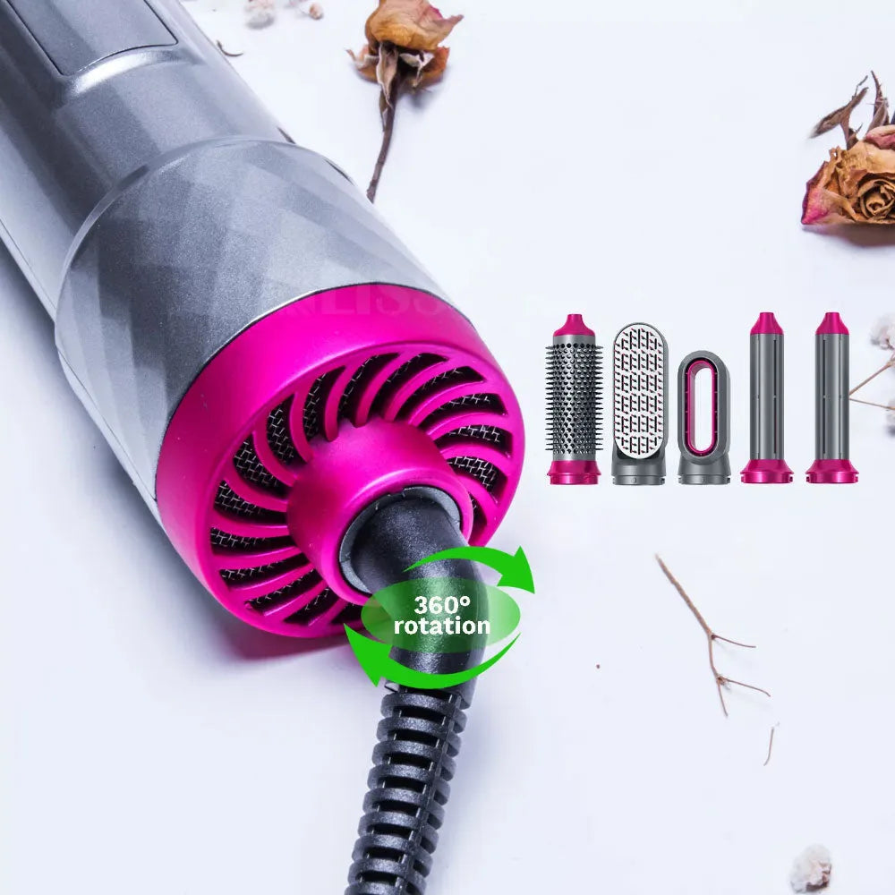 Perie de Păr Electrică Multifuncțională 5 în 1 - Cu Aer Cald, 1000W! ✨