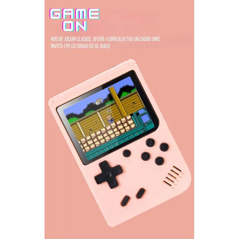 Consola SUP Game Box – 400 Jocuri Clasice, Ecran LCD – Încărcare Micro-USB – Alb