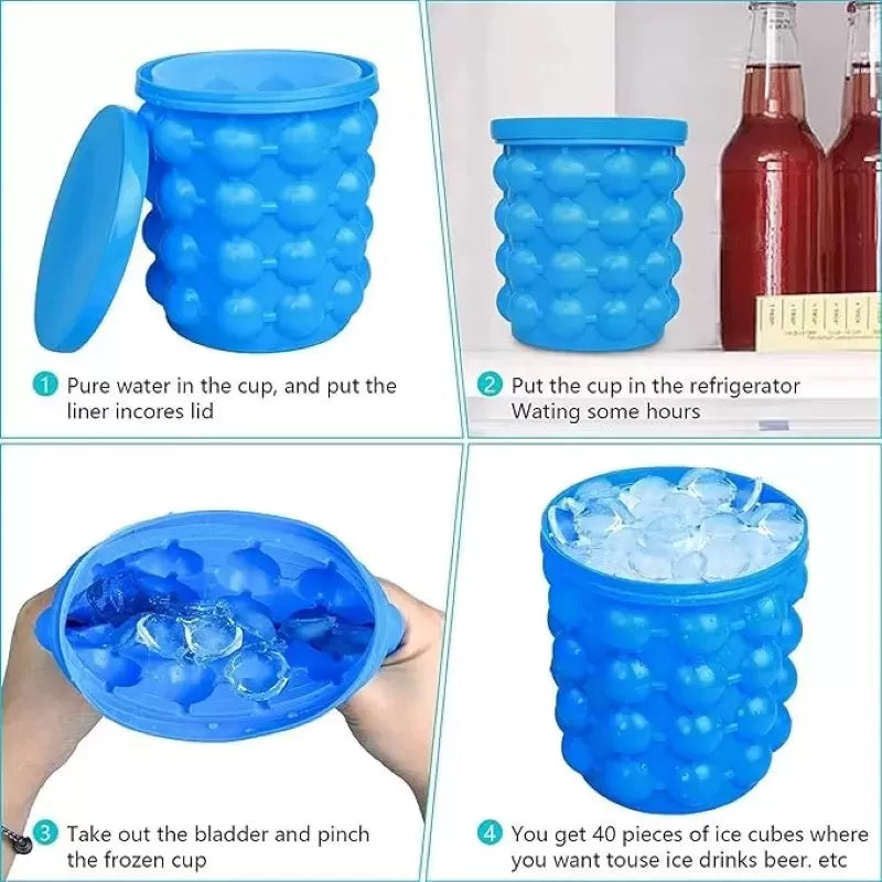 Frapiera si forma pentru gheata din silicon, albastra