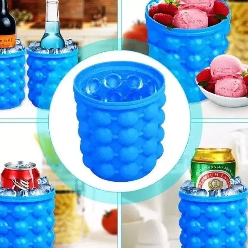 Frapiera si forma pentru gheata din silicon, albastra