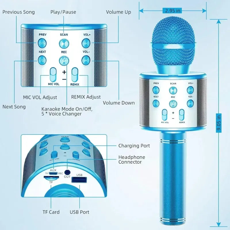 Microfon Wireless pentru Karaoke cu Bluetooth – Distracția începe aici! 🎤