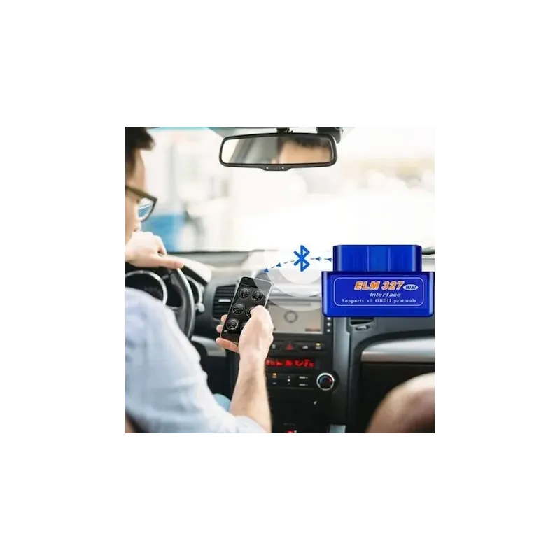 Interfata OBD II diagnoza auto pe telefon, conexiune bluetooth ELM327 - Albastru