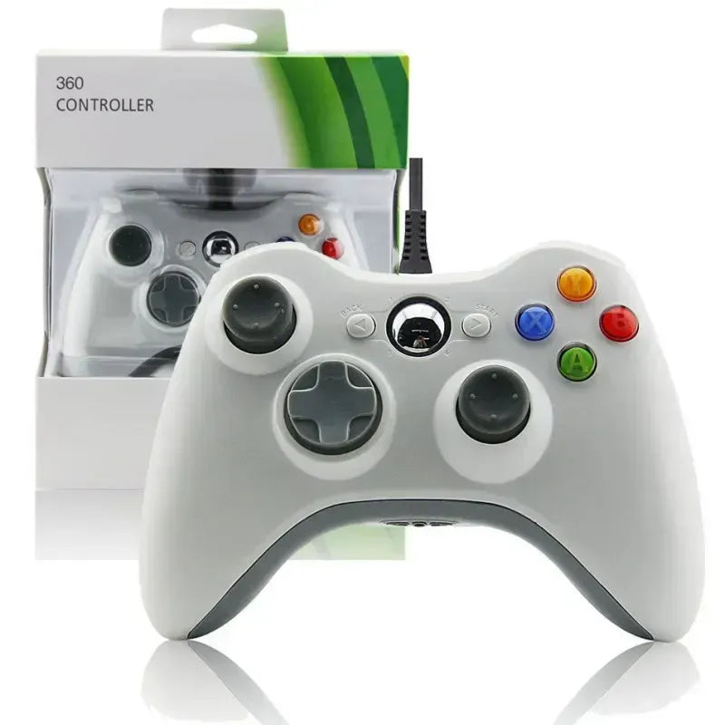 Controller cu Fir – Compatibil Xbox 360/Slim/PC Windows 7/8/10 – Vibrații cu 3 Intensități – Alb