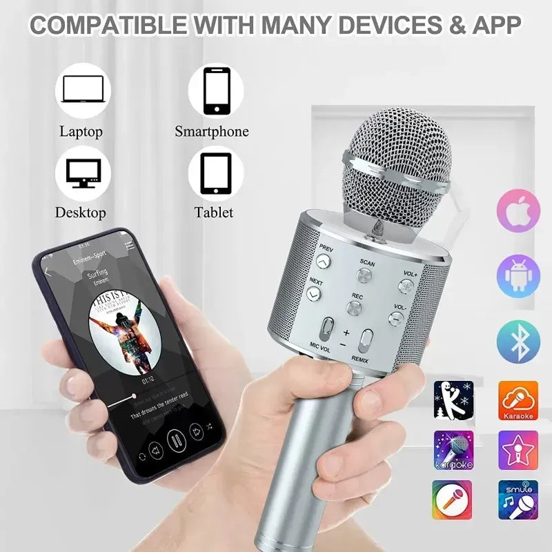 Microfon Wireless pentru Karaoke cu Bluetooth – Distracția începe aici! 🎤