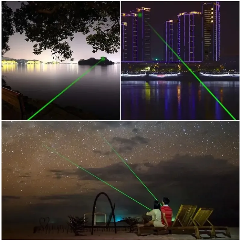 Laser Pointer Verde, raza actiune pana la 10 km pentru camping si drumetii, 1000 mW, acumulator inclus