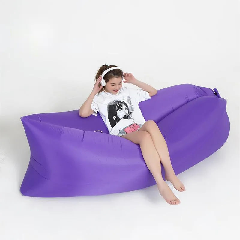 Saltea Gonflabilă Lazy Bag Tip Sezlong – Perfectă pentru Camping, Plajă și Piscină! 🏖️